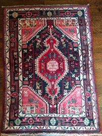 Vintage Persian Kurdish Bidjar rug, hand woven, 100% wool face, measures 3-4 x 4-8.