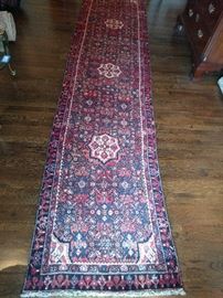 Vintage Persian Malayer runner, hand woven, 100% wool face, measures 3-1 x12-10.
