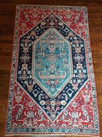 Vintage Persian Gholtugh Bidjar rug, hand woven, 100% wool face, measures 4 x 4-8.