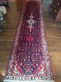 Vintage Persian Lillihan Sarouk runner, hand woven, 100% wool face, measures 3-3 x 12-10.