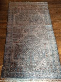 VintageAfghan tribal Baluch rug, hand woven, 100% wool face, measures 6-3 x 3-7.