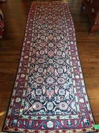 Vintage Persian Lillihan Sarouk runner, hand woven, 100% wool face, measures 3-7 x 10-4.