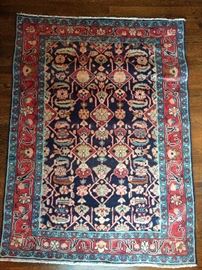 Vintage Persian Lillihan Sarouk rug, hand woven, 100% wool face, measures 3-11 x 5-5.