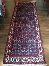 Vintage Persian Lillihan Sarouk runner, hand woven, 100% wool face, measures 3-8 x 9-10.