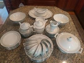 VERY complete 64-piece set of "Tuxedo"Johann Haviland (Bavaria Germany) MCM china.