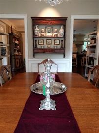 Dining room, with mahogany hanging plate rack.
