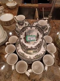 48-piece set of Johnson Brothers (England) "Friendly Village" china.
