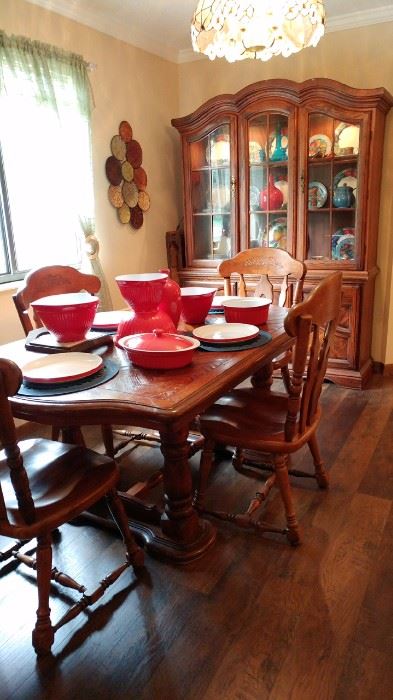  dining table and six chairs, china cabinet