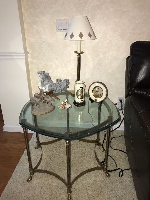 Henredon $95 
Brass and glass top end table 