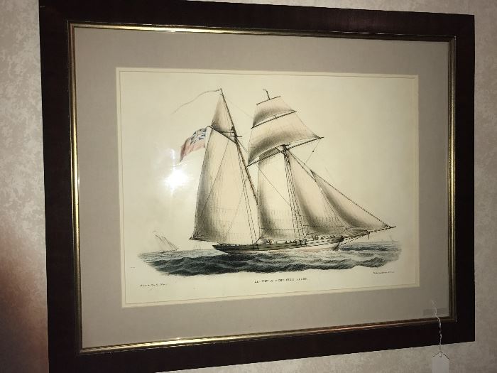 Vintage Schooner Yacht Print $45