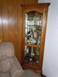 Corner Curio cabinet and collectibles