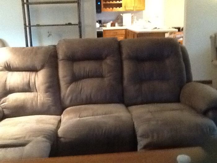 Sofa with two power recliners