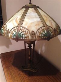 Antique Slag Glass Lamp