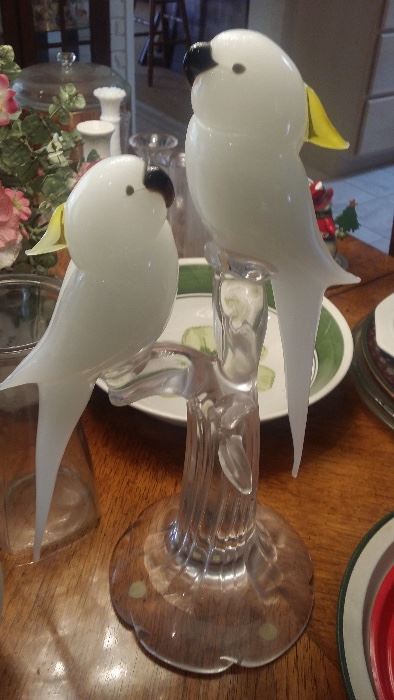 Large Murano glass bird sculpture.
