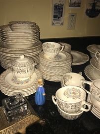 vintage dish sets and decor