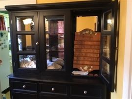 Large black modern China cabinet - great size!