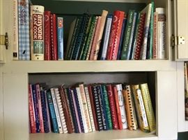 Just the beginning of the cookbooks in the kitchen