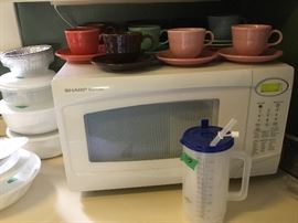 Microwave (Shatp) and almost all colors of Fiesta cups & saucers