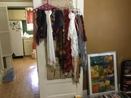 Beautiful group of scarves - also have great framed picture to the right