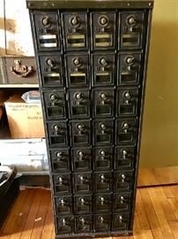 Stunning US Post Office Mailbox Panel... 32 Post Boxes in Total.