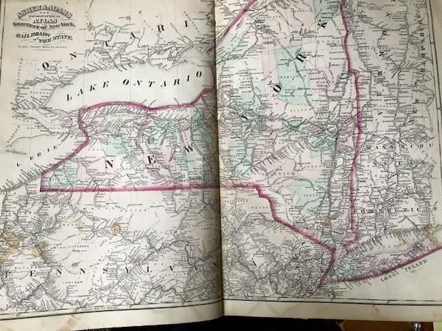 Image of NYS from 1889 Asher & Adams "Atlas & Gazetteer"  This is representative of other images, sharp and vivid.  