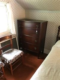 C. 1940's, mahognay tall chest in Hepplewhite style.