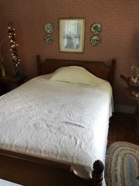 Double size maple frame bed.