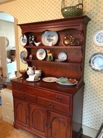 Pennsylvannia House cherry hutch.  Various antique items.  