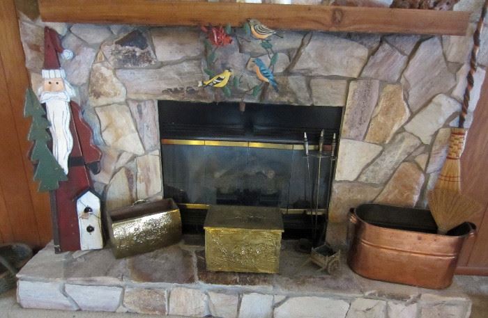 Accessories around fireplace