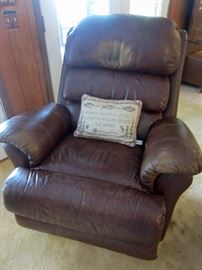 Oversize leather recliner