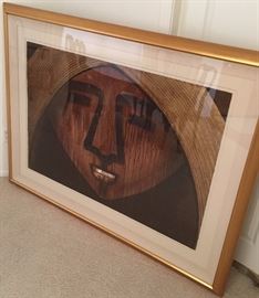 "Indigena" Orig Hand Pulled Serigraph w Handpainting by Orlando A.B.