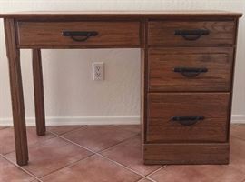Oak Bookcase and Matching Desk