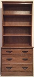 Oak Bookcase and Matching Desk 