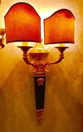 Versace wall sconce pair