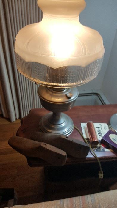 Beautiful vintage lamp with a hurricane