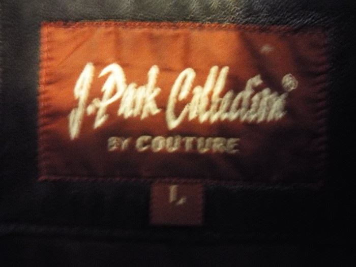 J. Park Collection tag on leather jacket