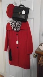 Cashmere coat & vintage coach purse