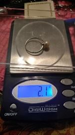 14kt white Gold freshwater pearl ring