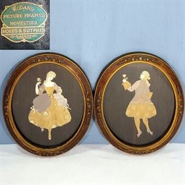 Art Embroideriy Couple Kodaks Oval Frames