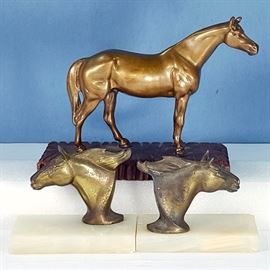 Artz Horse Statue And Bookends
