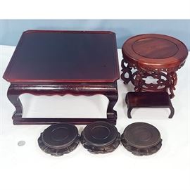 Asian Art Stands Lacquer Carved Wood Etc