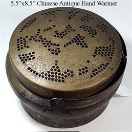 Asian Arts Chinese Brass Hand Warmer Medium