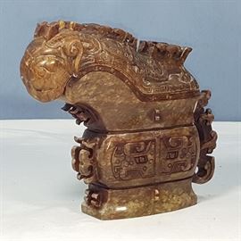 Asian Arts Chinese Hardstone Carving Ritual Animistic Box