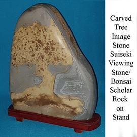 Asian Arts Suiseki Scholar Stone Bonsai Tree Picture Rock