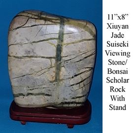 Asian Arts Suiseki Scholar Stone Xiuyan Jade Rock