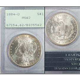 Cur Coins MS62 Morgan 1884 O Silver Dollar PCGS Graded OGH