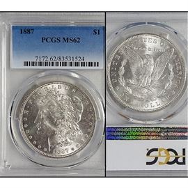 Cur Coins MS62 Morgan 1887 Silver Dollar PCGS Graded
