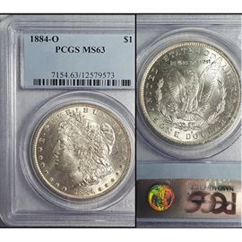 Cur Coins MS63 Morgan 1884 O Silver Dollar PCGS Graded