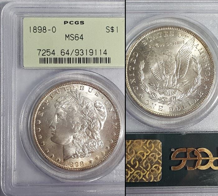 Cur Coins MS64 Morgan 1898 O Silver Dollar PCGS Graded OGH