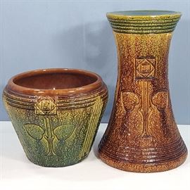 Pottery Blended Glaze Jardinier Pedestal
